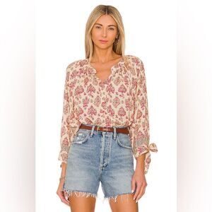 Natalie Martin Renata Top in  Cyprus Print Pink M NWOT